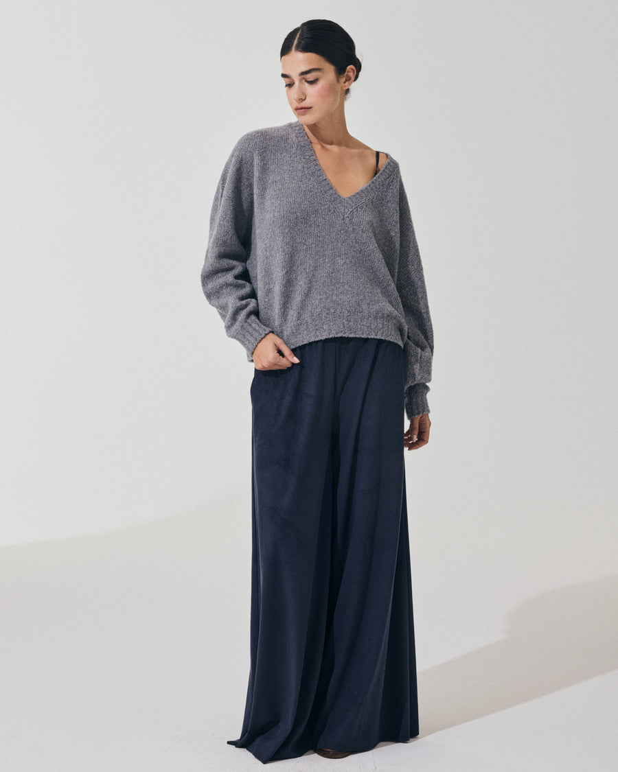Scaglione V NECK OVER PUFFED CASHMERE GREY Prezzo basso