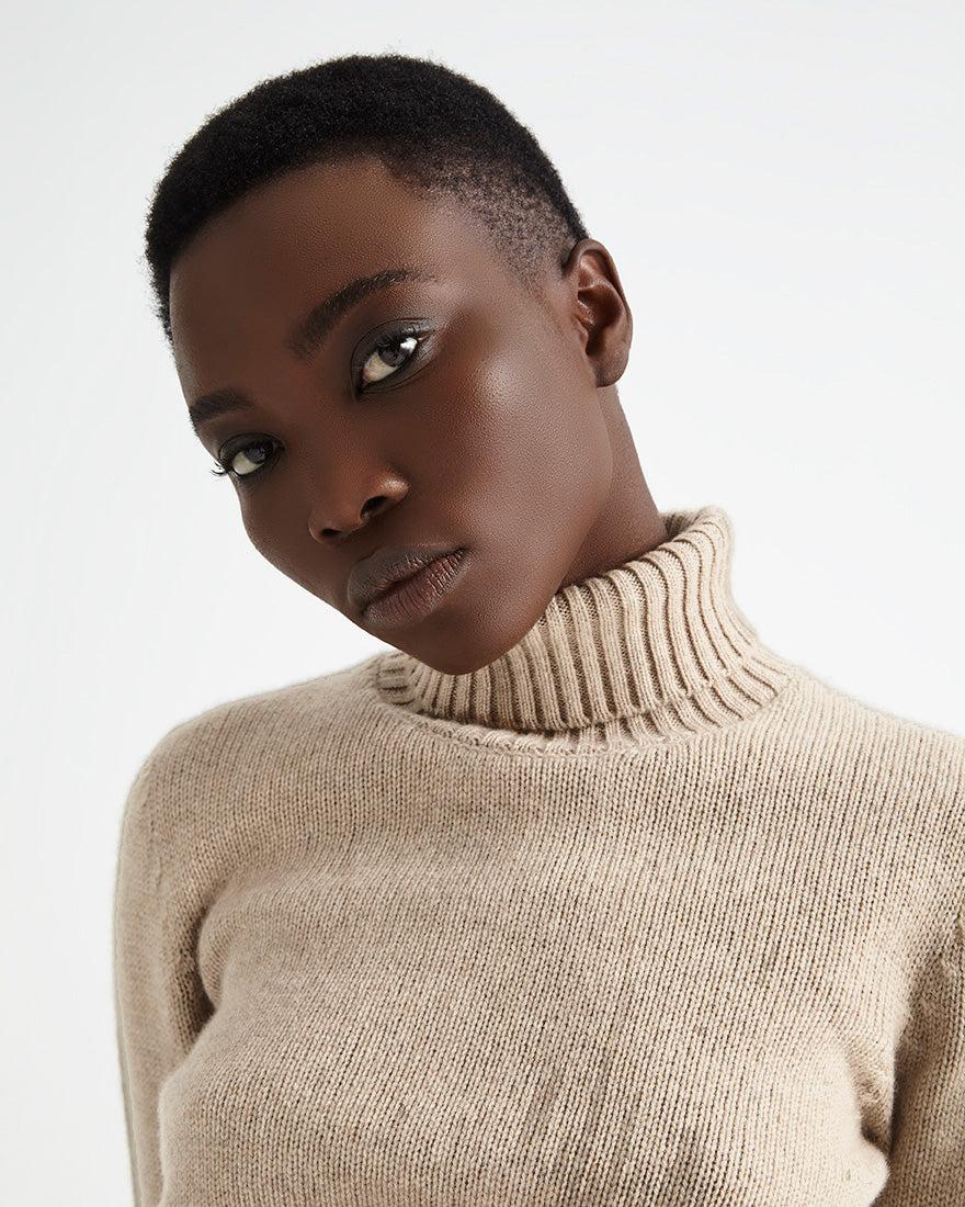 Scaglione TURTLE NECK SOFT HYBRID CASHMERE SAND Ritorno libero