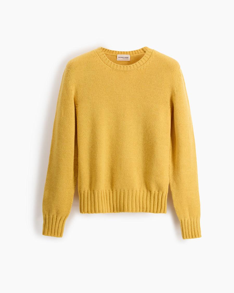 Scaglione ROUND NECK SOFT HYBRID CASHMERE YELLOW Rilascio limitato