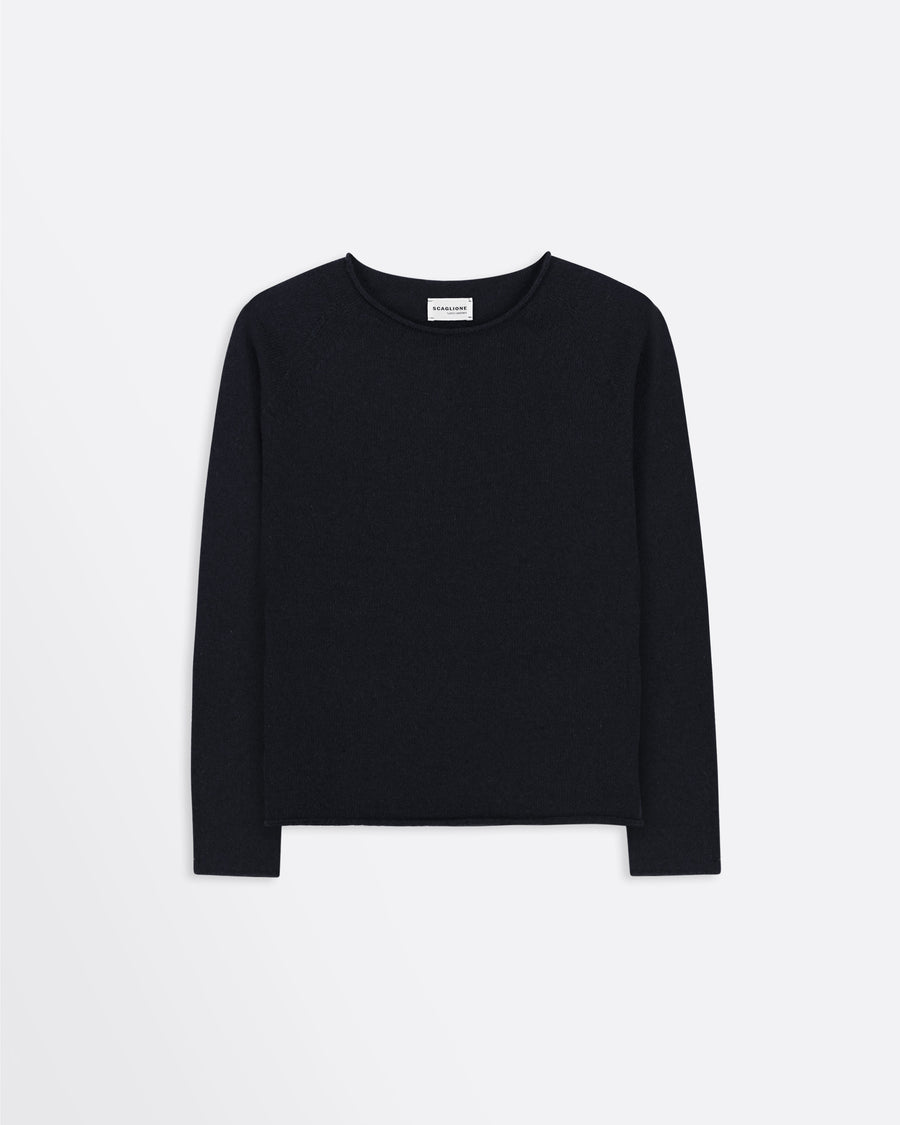 Scaglione ROUND NECK RAGLAN SEAMLESS HYBRID CASHMERE BLACK ACQUISTA ORA