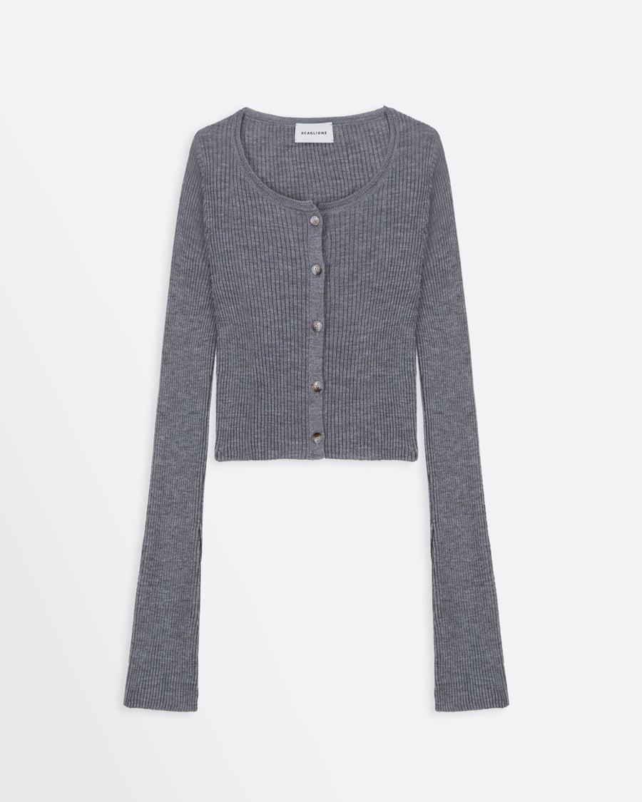 Scaglione CARDIGAN CROP COSTINA FINELUX GREY Ultimi due giorni