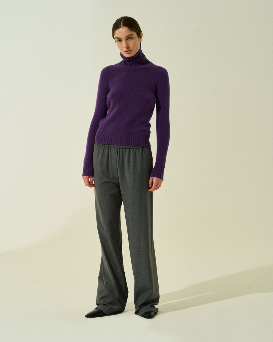 Scaglione TURTLE NECK SOFT HYBRID CASHMERE PURPLE Fino al 65% di sconto