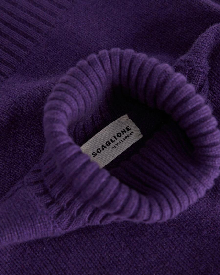 Scaglione TURTLE NECK SOFT HYBRID CASHMERE PURPLE Fino al 65% di sconto