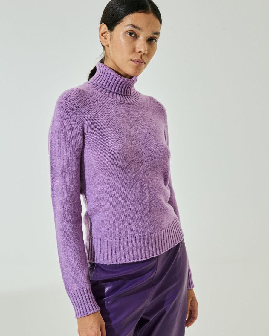 Scaglione TURTLE NECK SOFT HYBRID CASHMERE LILAC Only for today