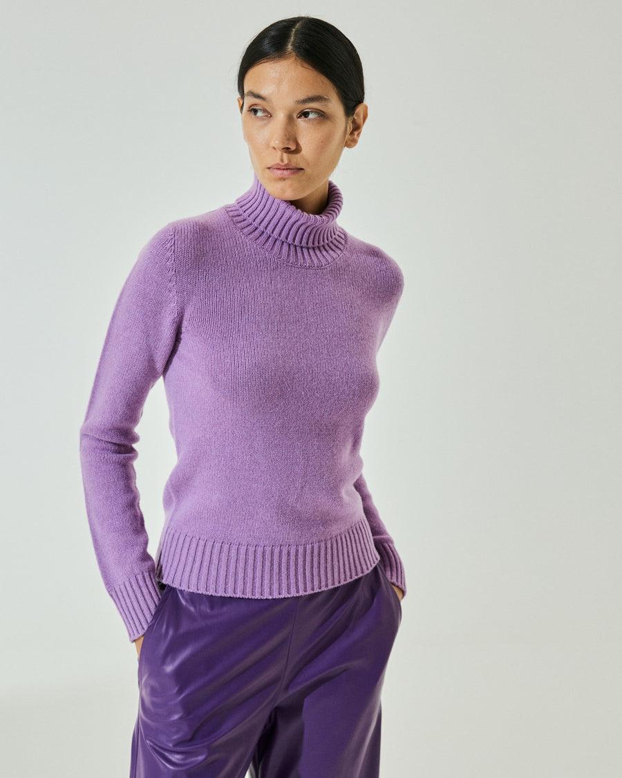 Scaglione TURTLE NECK SOFT HYBRID CASHMERE LILAC Only for today