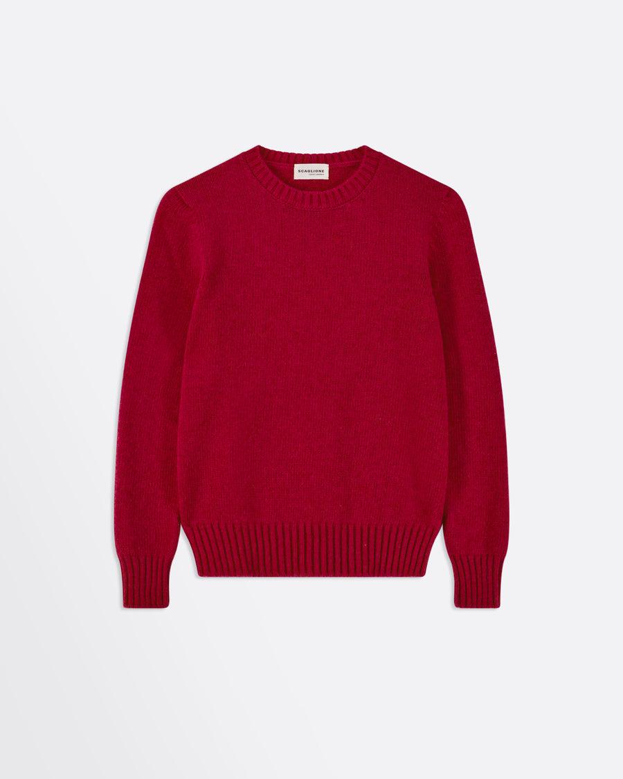 Scaglione ROUND NECK SOFT HYBRID CASHMERE RED Offerta speciale della fabbrica
