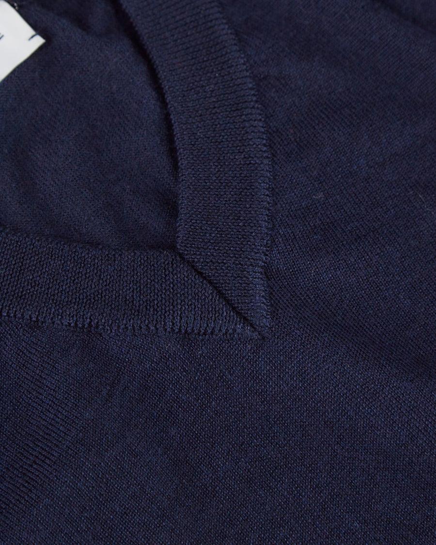 Scaglione V NECK SLIM FINELUX SOLID NAVY Sostegno trimestrale
