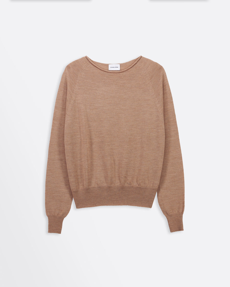 Scaglione BOAT NECK SEAMLESS MERINO CARAMEL 50% di sconto con spedizione gratuita