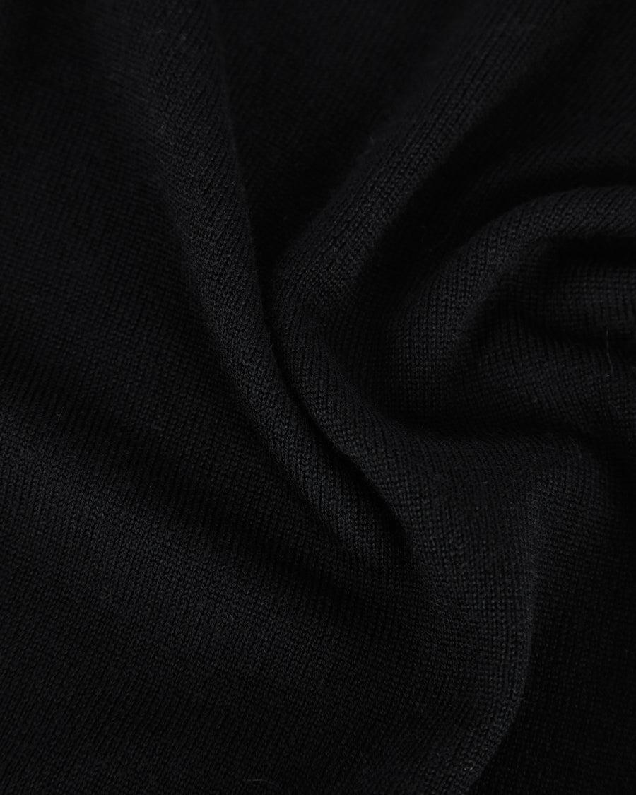 Scaglione BOAT NECK SEAMLESS MERINO BLACK Trasporto libero internazionale