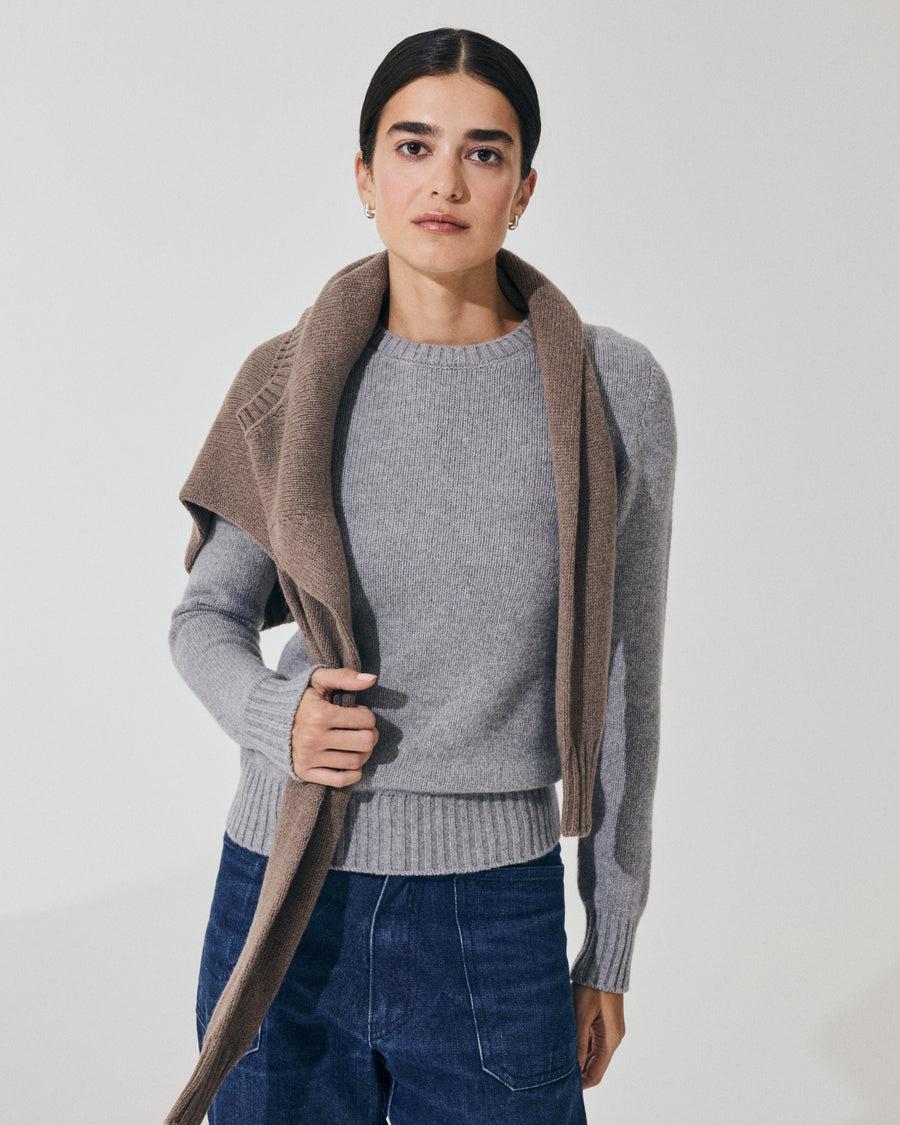Scaglione ROUND NECK SOFT HYBRID CASHMERE GREY 50% di sconto per tempo limitato