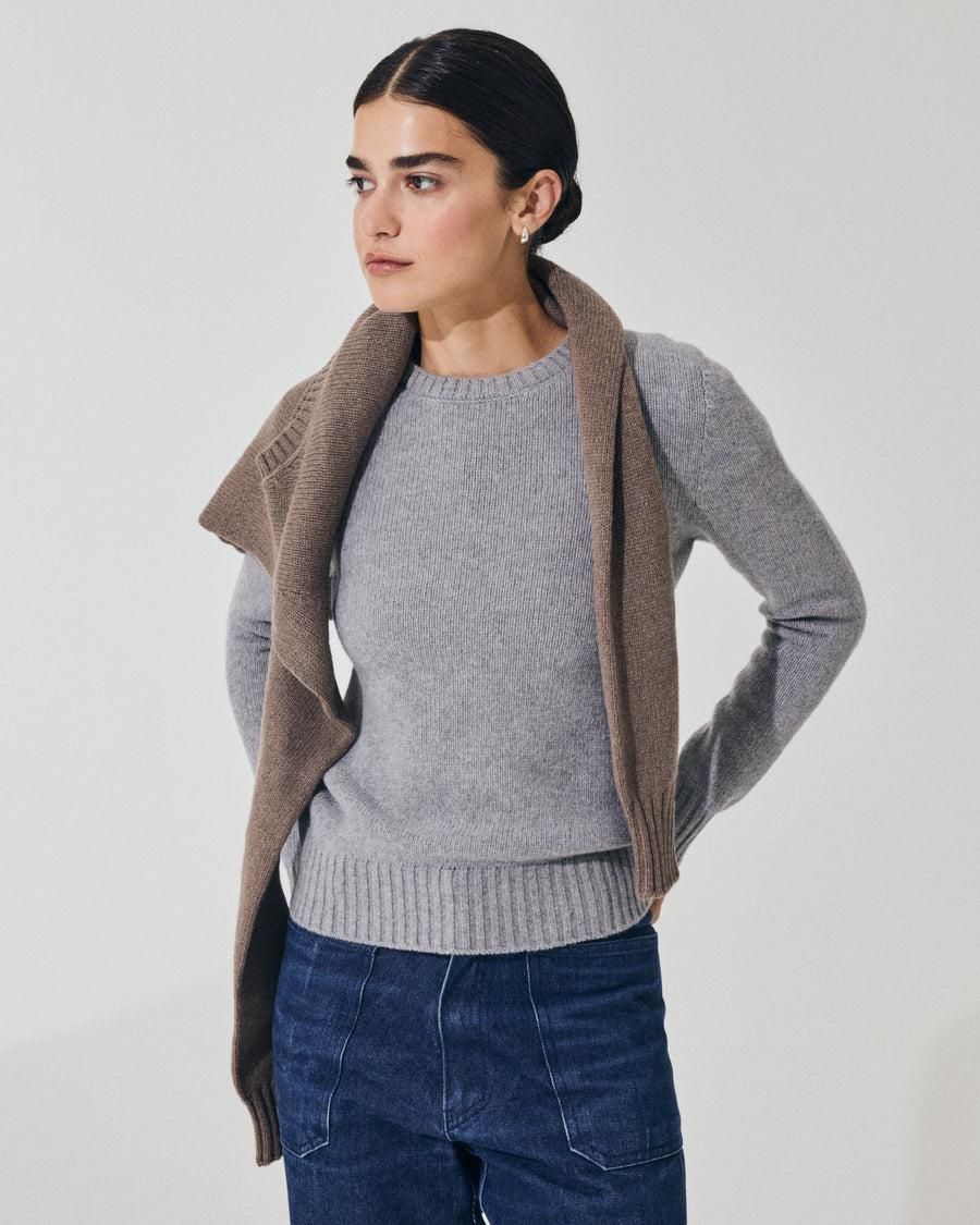 Scaglione ROUND NECK SOFT HYBRID CASHMERE GREY 50% di sconto per tempo limitato