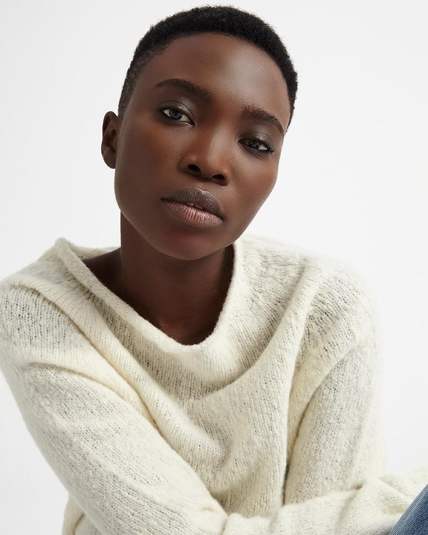 Scaglione BOAT SEAMLESS PUFFED CASHMERE MILK Nuovo