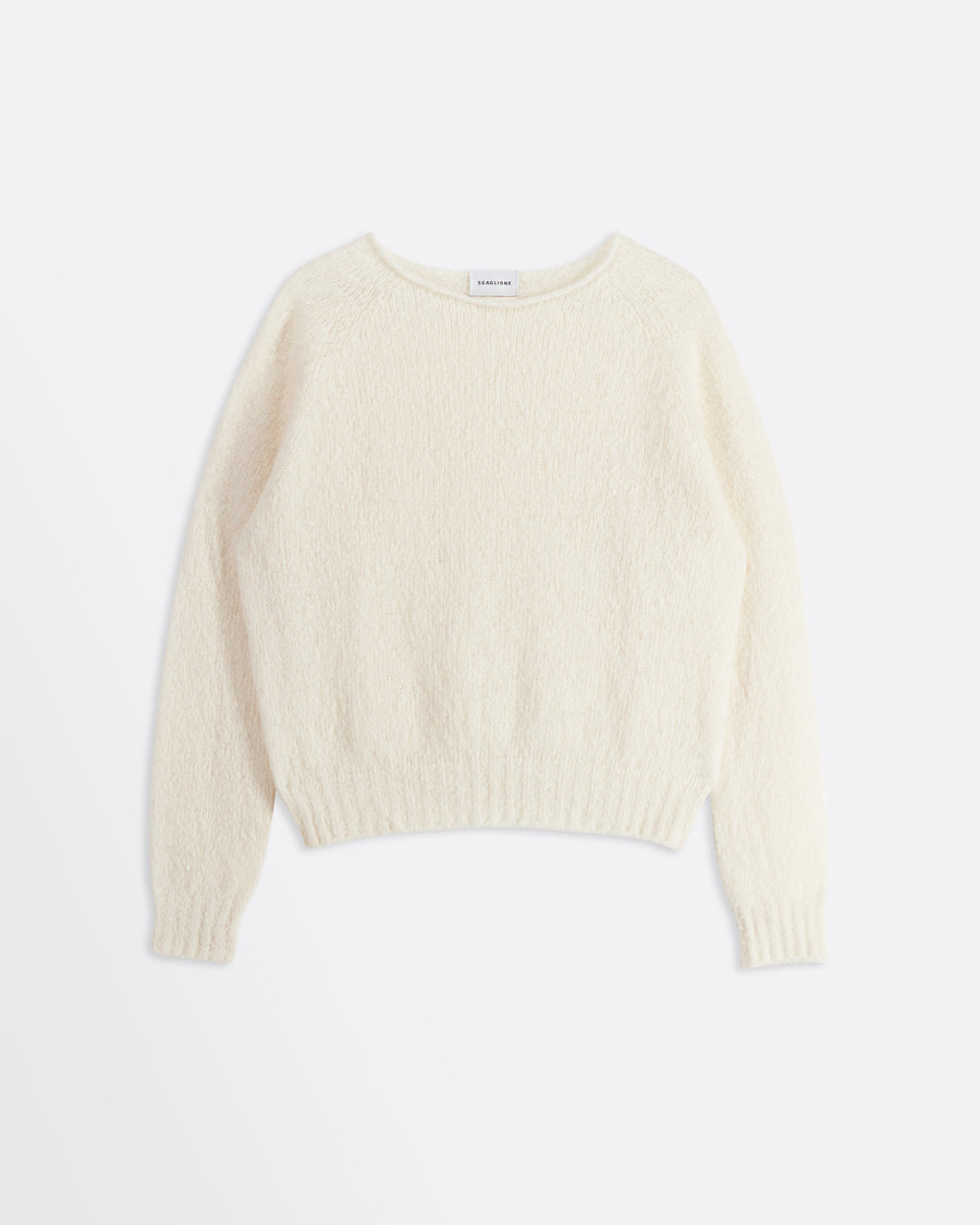 Scaglione BOAT SEAMLESS PUFFED CASHMERE MILK Nuovo