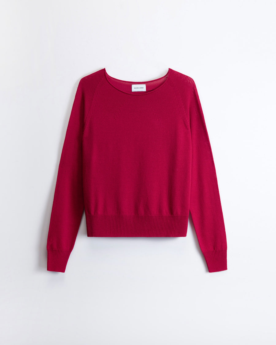 Scaglione BOAT NECK SEAMLESS MERINO MAGENTA Spedizione Gratuita