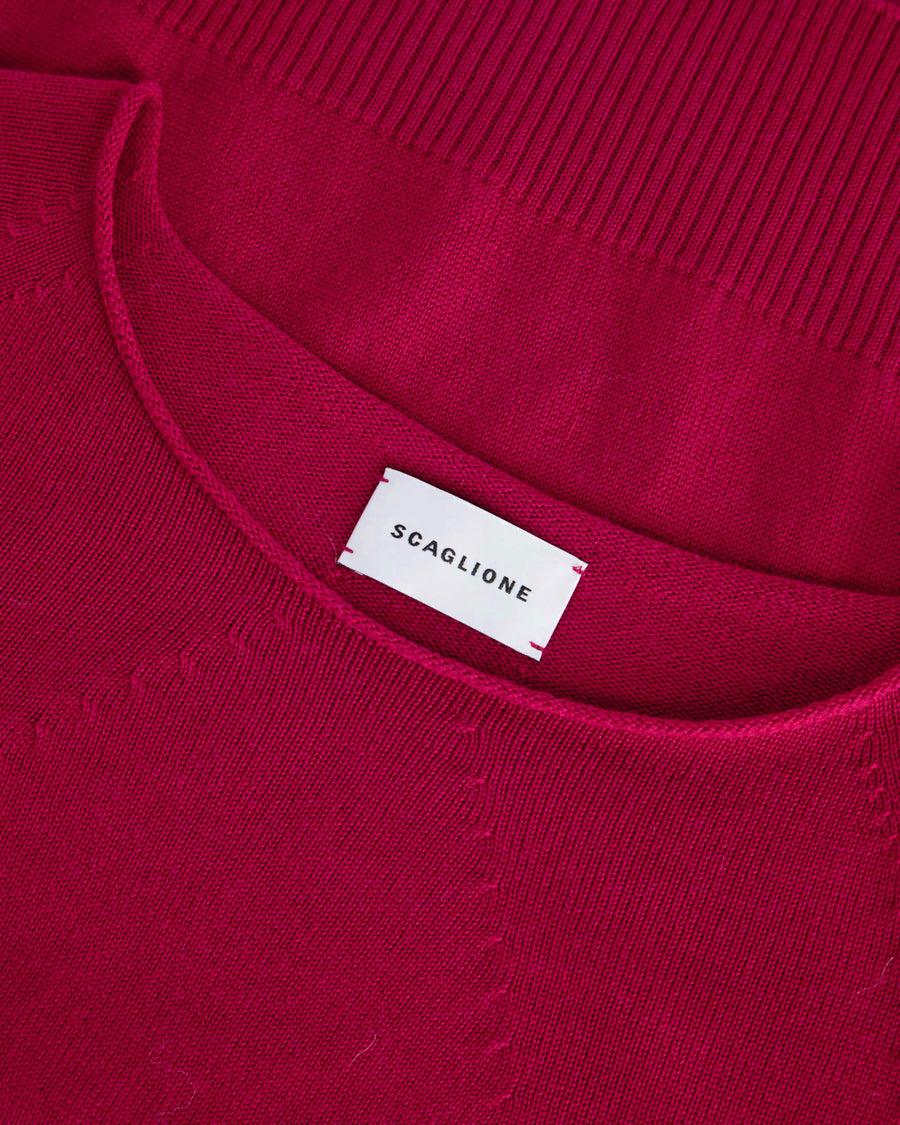 Scaglione BOAT NECK SEAMLESS MERINO MAGENTA Spedizione Gratuita