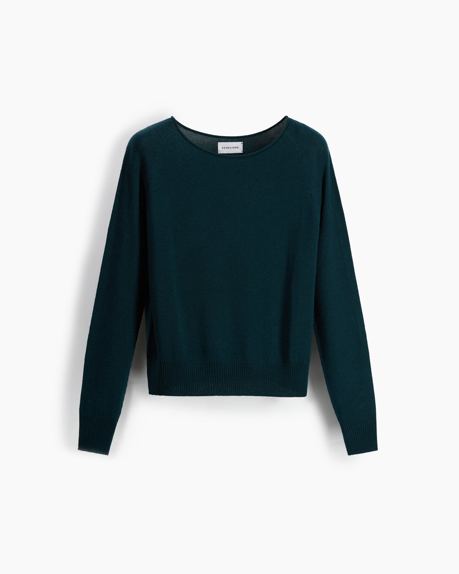 Scaglione BOAT NECK SEAMLESS MERINO FOREST Soddisfazione Garantita