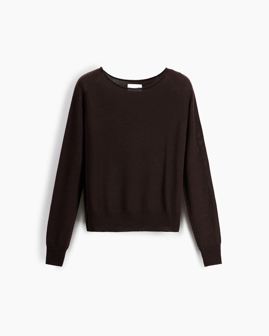 Scaglione BOAT NECK SEAMLESS MERINO EBANO Qualità Garantita