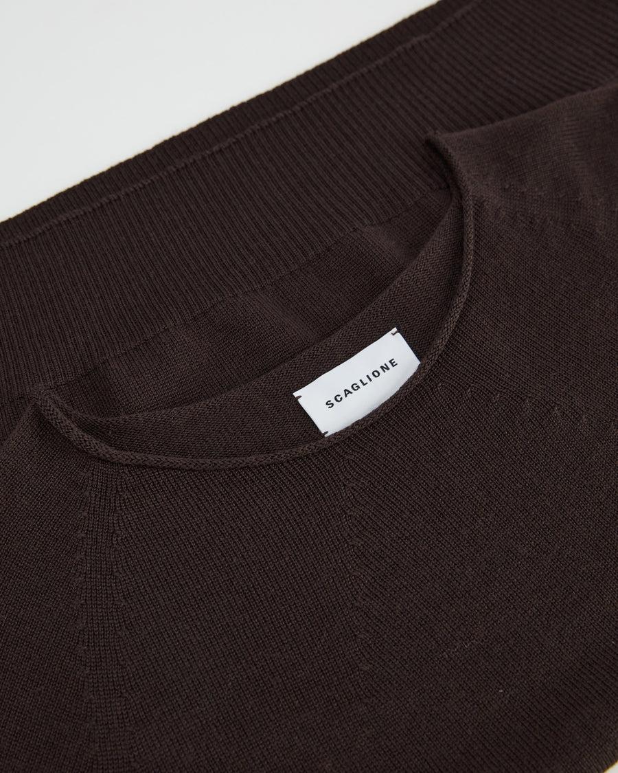 Scaglione BOAT NECK SEAMLESS MERINO EBANO Qualità Garantita
