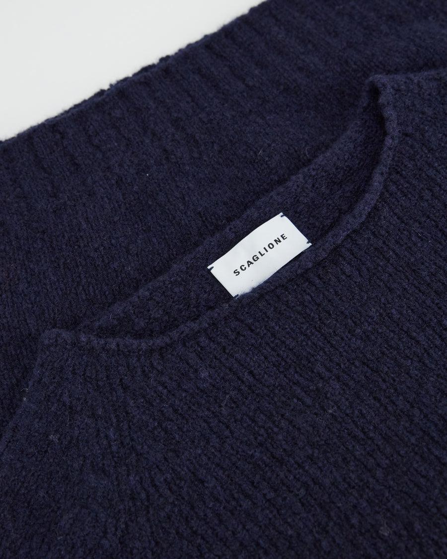 Scaglione BOAT SEAMLESS PUFFED CASHMERE NAVY Negozi Online