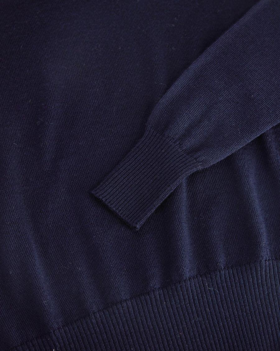 Scaglione V NECK RAGLAN SEAMLESS MERINO NAVY Promozione Limitata