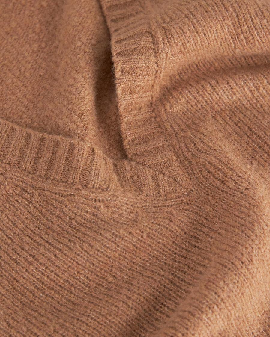 Scaglione V NECK OVER PUFFED CASHMERE CAMEL Shopping Online