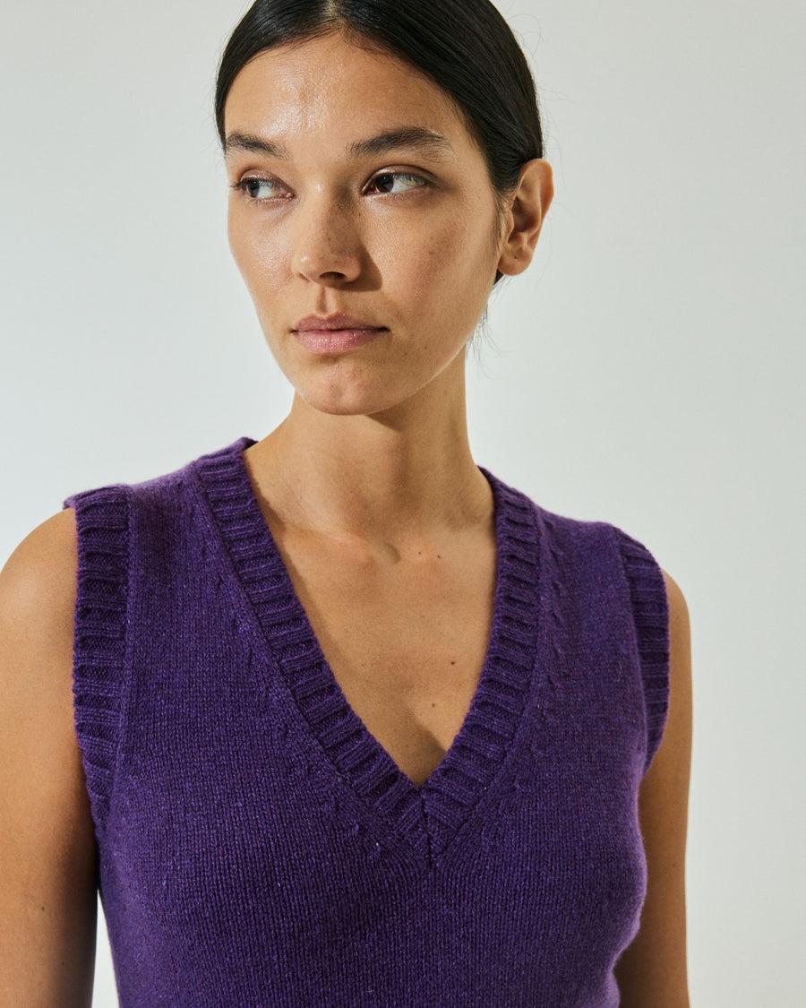 Scaglione GILET SOFT HYBRID CASHMERE PURPLE Hotsell