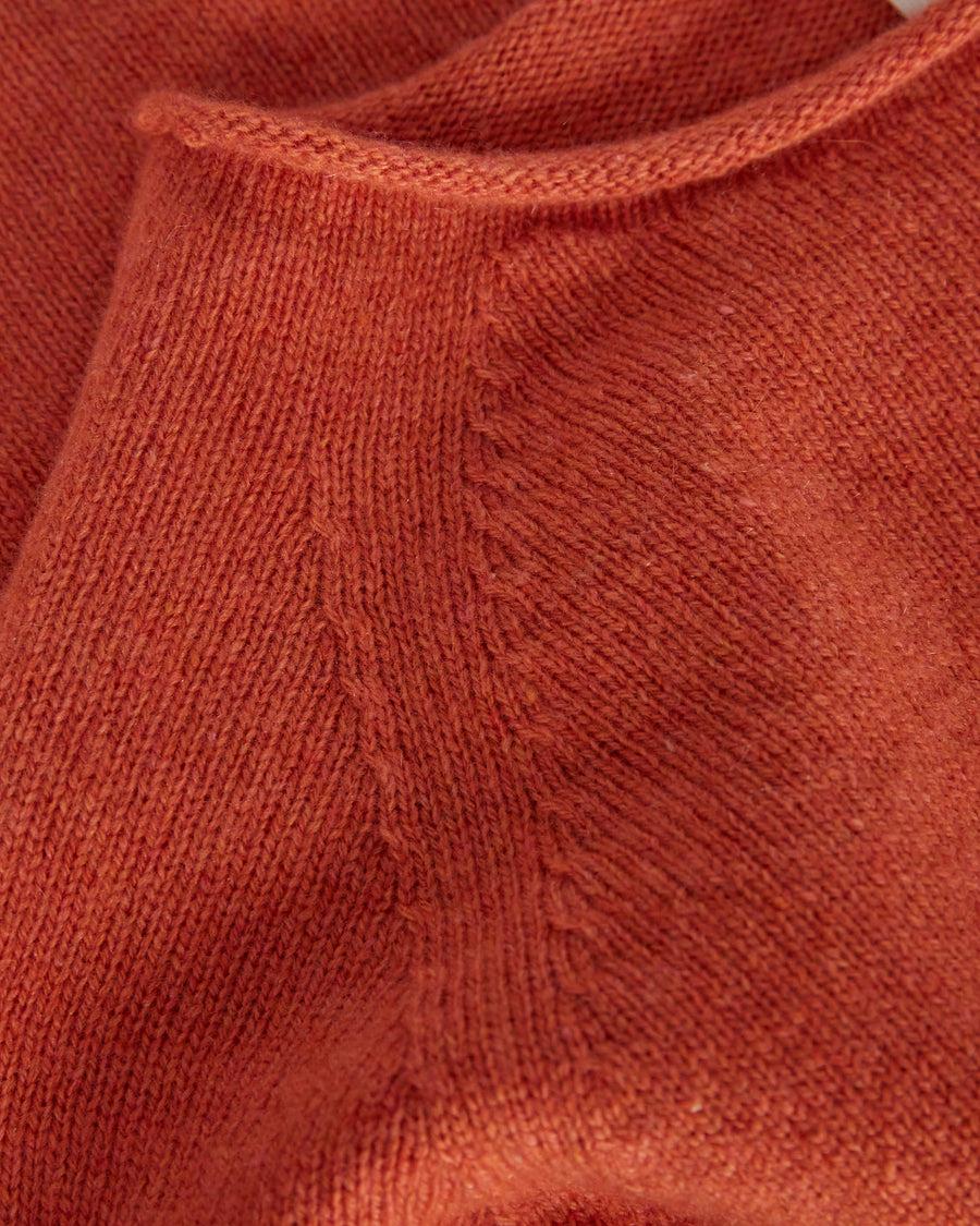 Scaglione ROUND NECK RAGLAN SEAMLESS HYBRID CASHMERE CARROT Saldi Di Fabbrica