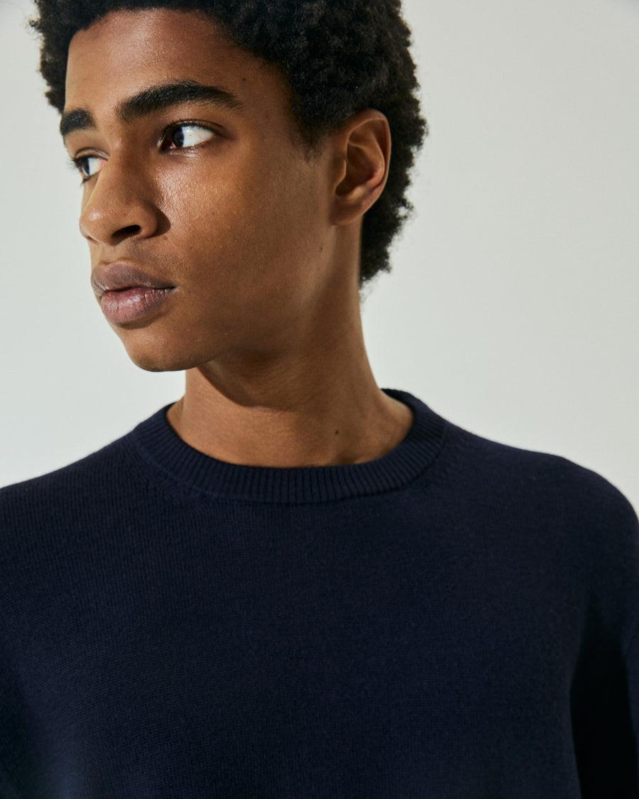 Scaglione ROUNDNECK SEAMLESS MERINO NAVY Nuova