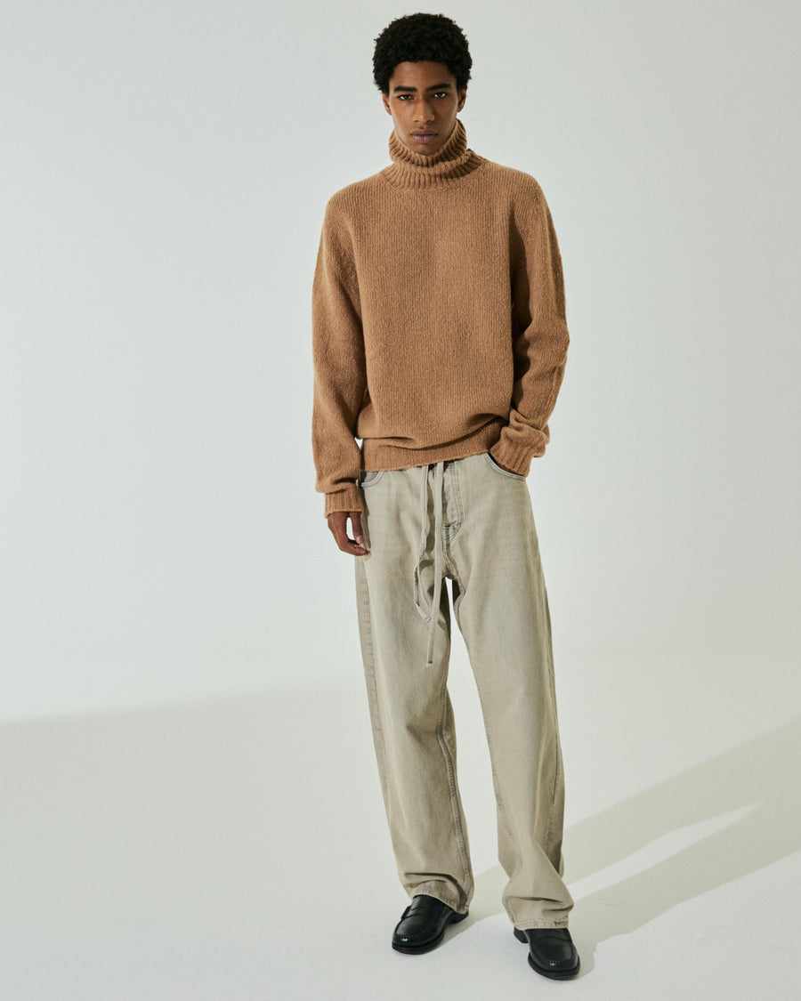 Scaglione TURTLENECK SEAMLESS PUFFED CASHMERE CAMEL Sconti VIP