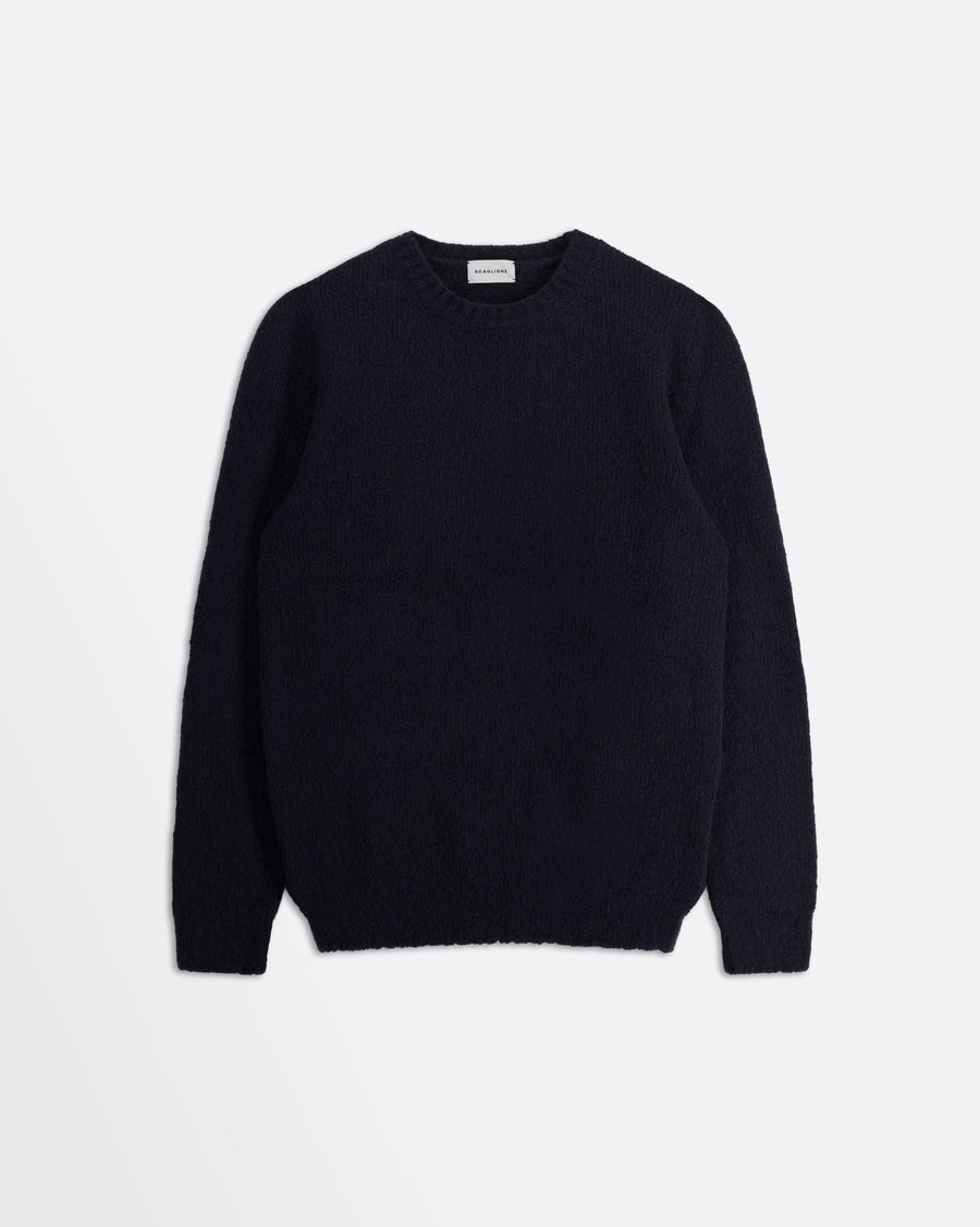Scaglione ROUND NECK SEAMLESS PUFFED CASHMERE BLACK Sostegno trimestrale
