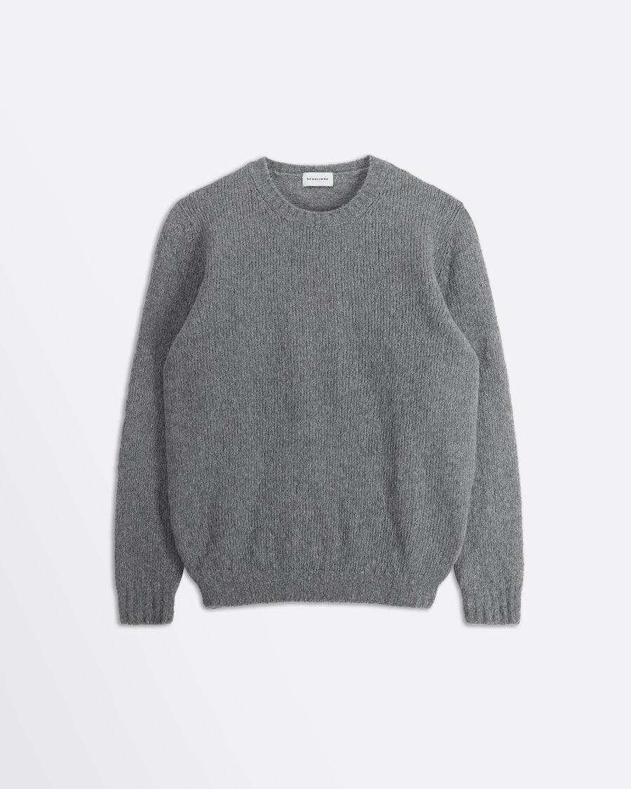 Scaglione ROUND NECK SEAMLESS PUFFED CASHMERE GREY Super sconto