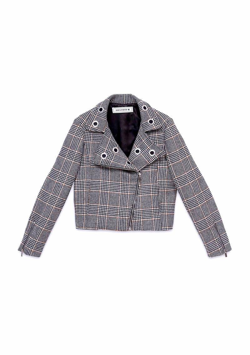 Shirtaporter Biker Jacket in Principe di Galles Prezzo Ridotto
