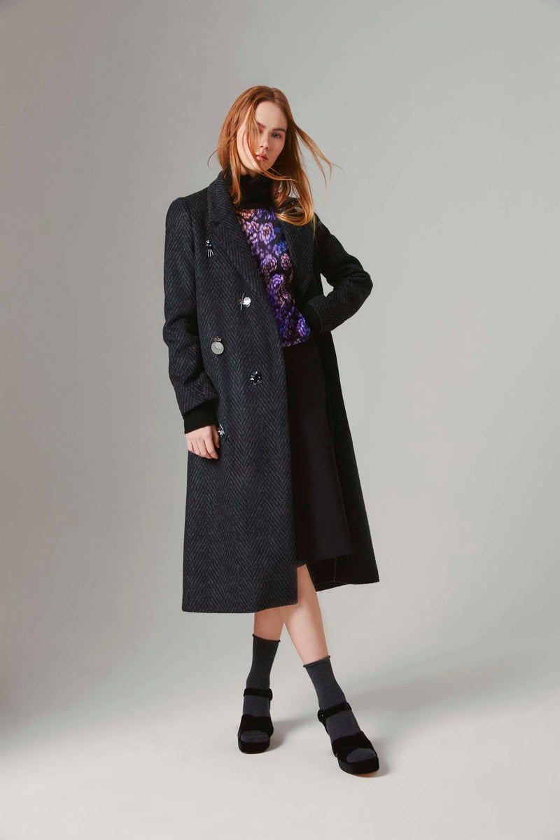 Shirtaporter CAPPOTTO MONOPT CON RICAMI Vendita Calda