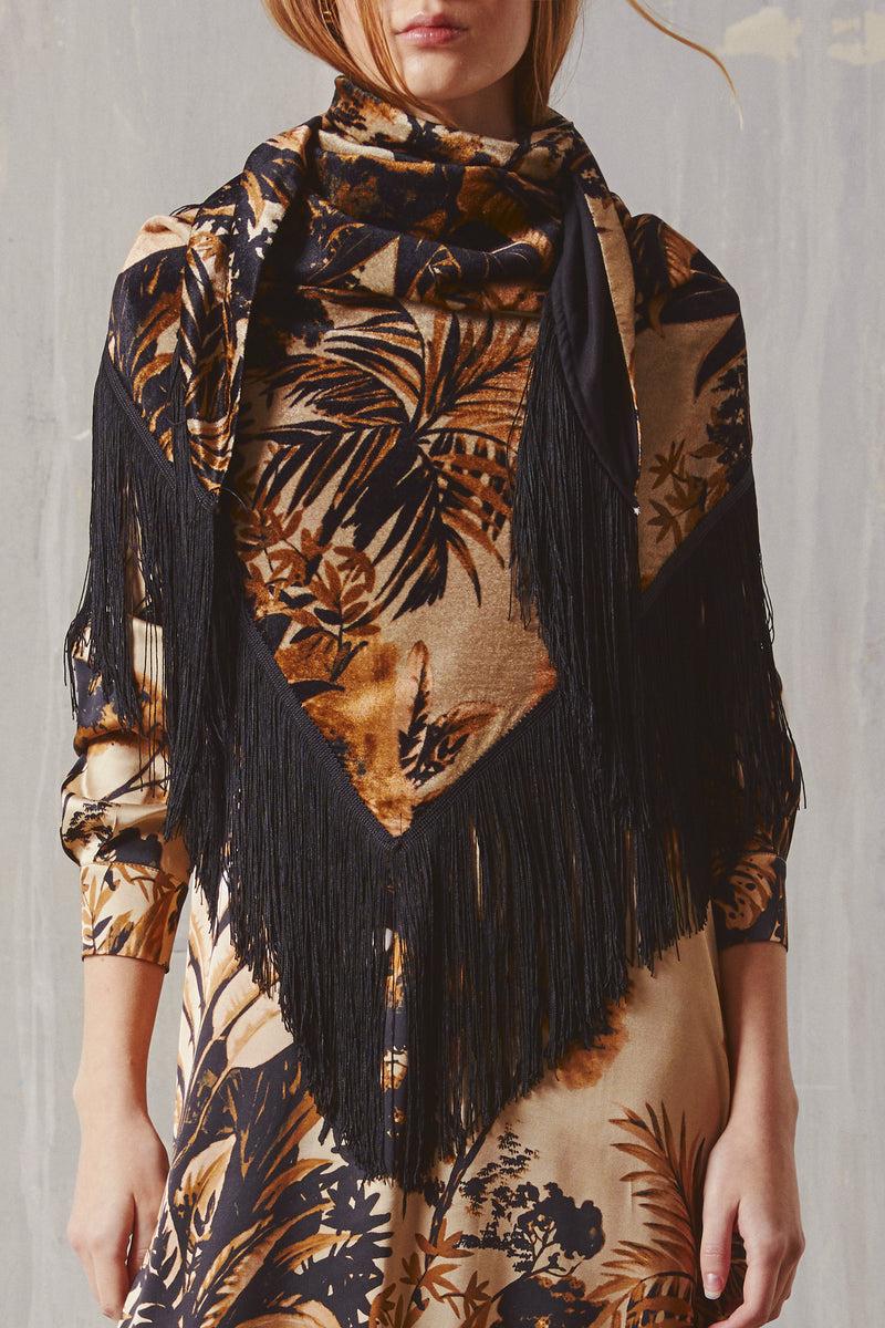 Shirtaporter SCIALLE IN VELLUTO CON FRANGE Italia