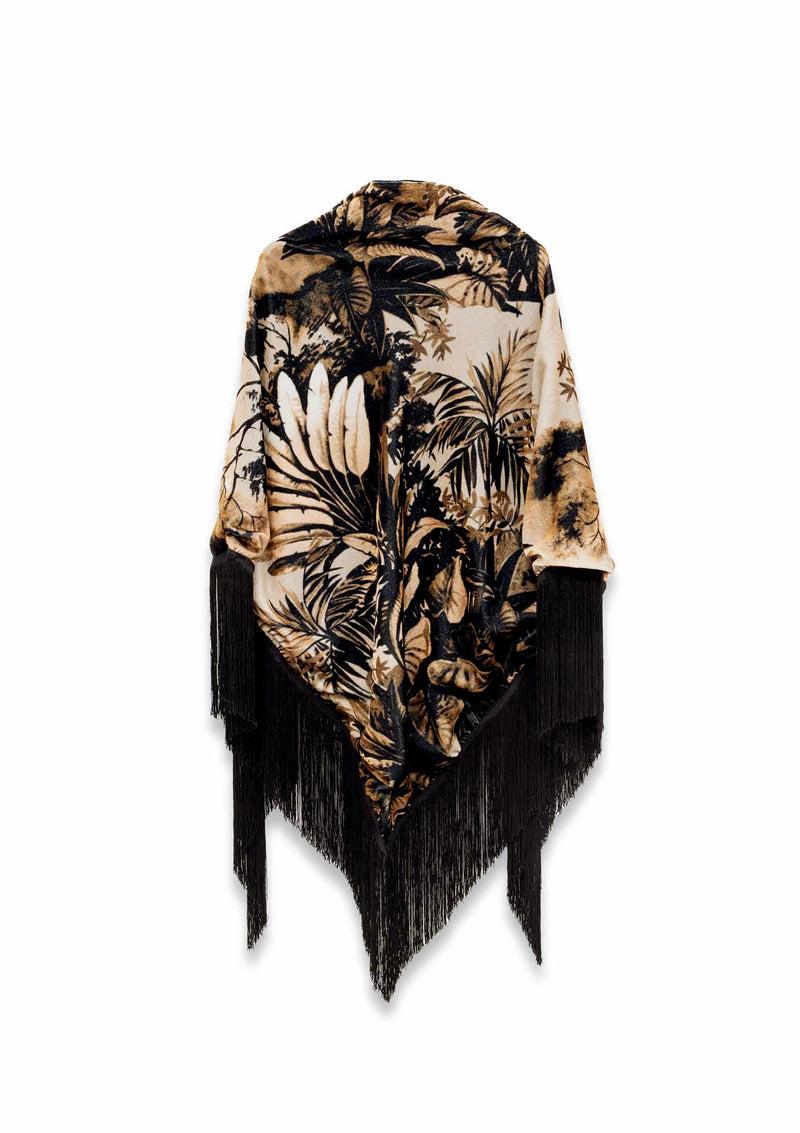 Shirtaporter SCIALLE IN VELLUTO CON FRANGE Italia