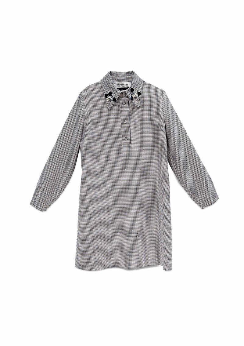Shirtaporter Abito a Trapezio con Ricamo Consegna Veloce