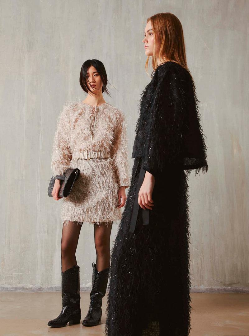 Shirtaporter ABITO CORTO PIUME LUREX Affare Del Giorno
