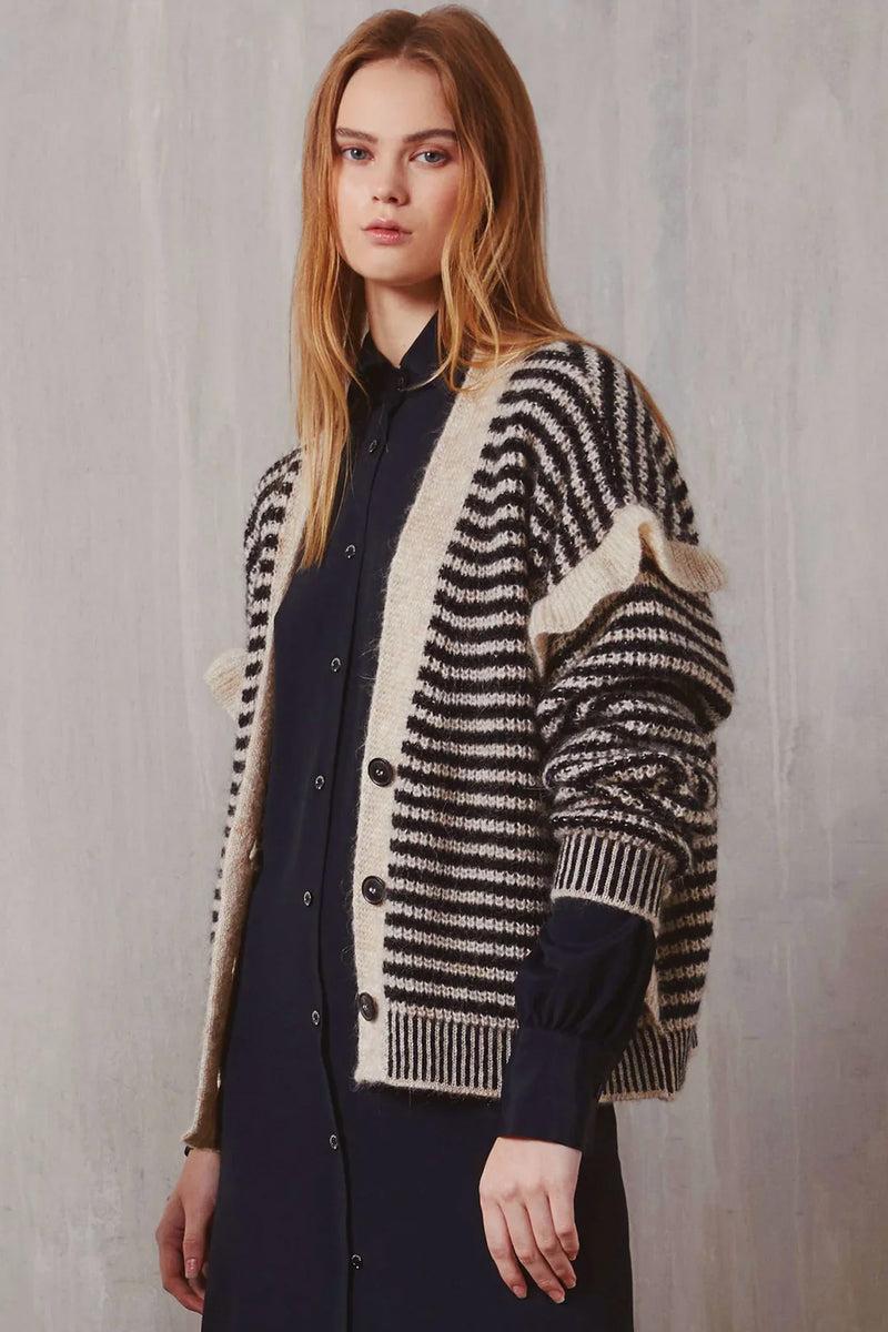 Shirtaporter CARDIGAN A RIGHE CON RUCHES Convenienza