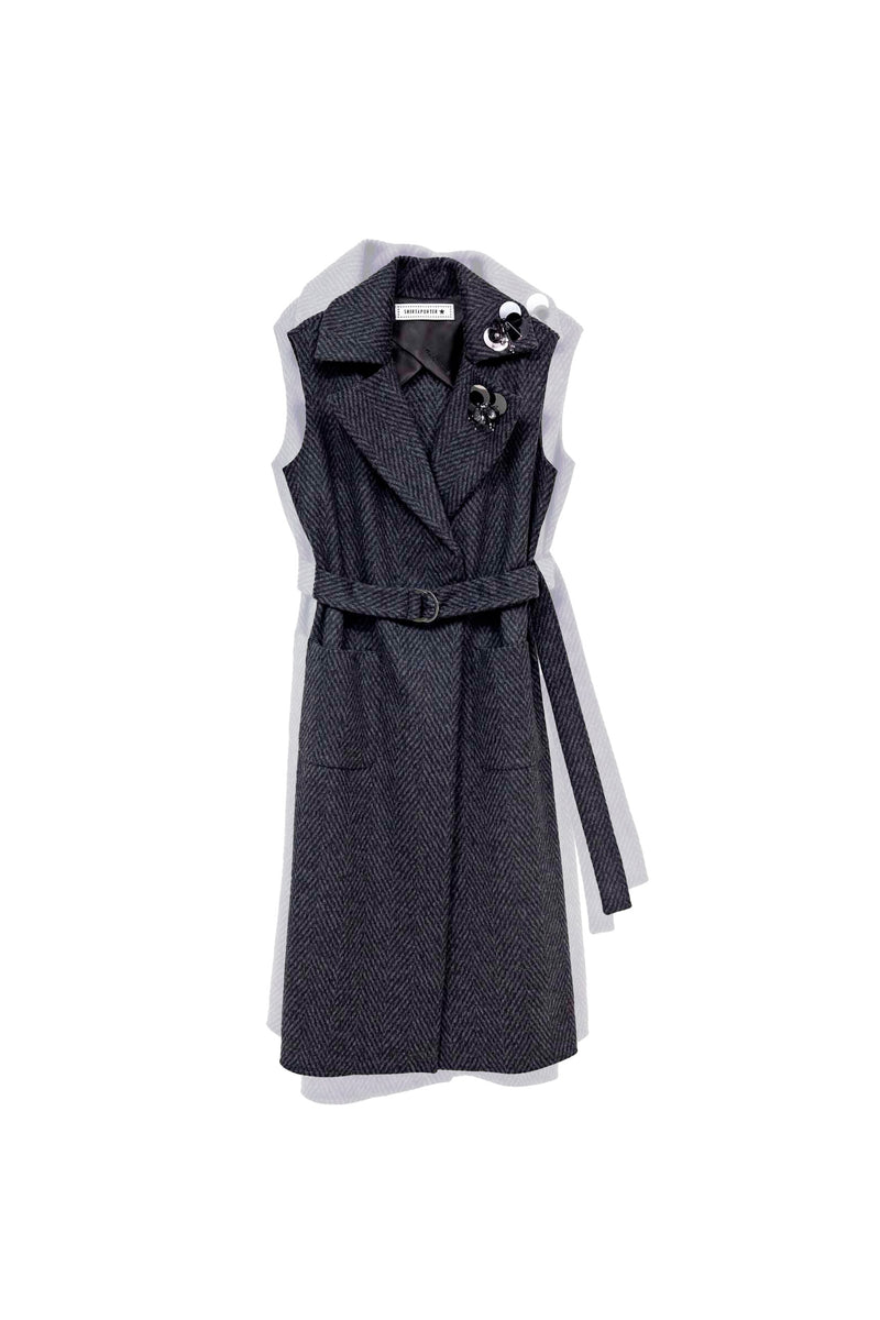 Shirtaporter GILET LUNGO C/SPILLE Vendita Economica