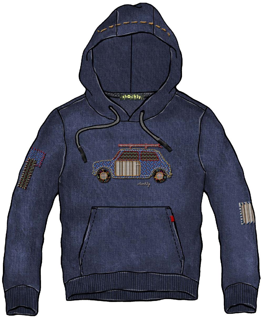 Shockly FELPA-HAND-MINI-HOOD Navy Acquista Ora