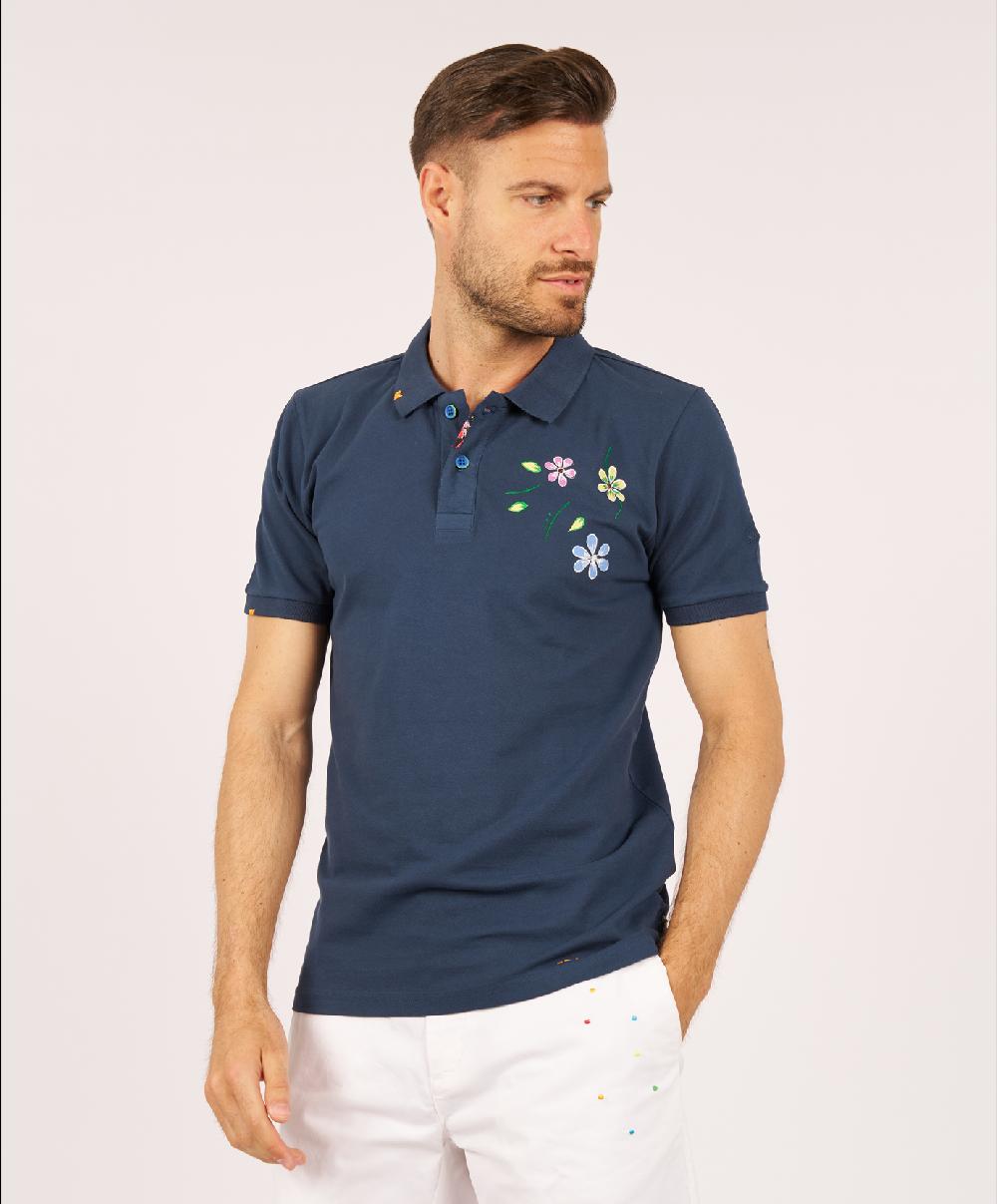 Shockly POLO-HAND-FLOWER Blu Qualità Garantita