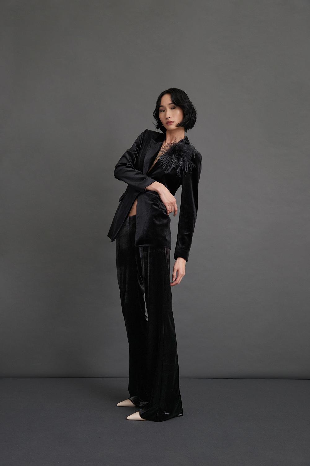 ﻿Soallure GIACCA A MONOPETTO SLIM IN VELLUTO Fino al 50% di sconto