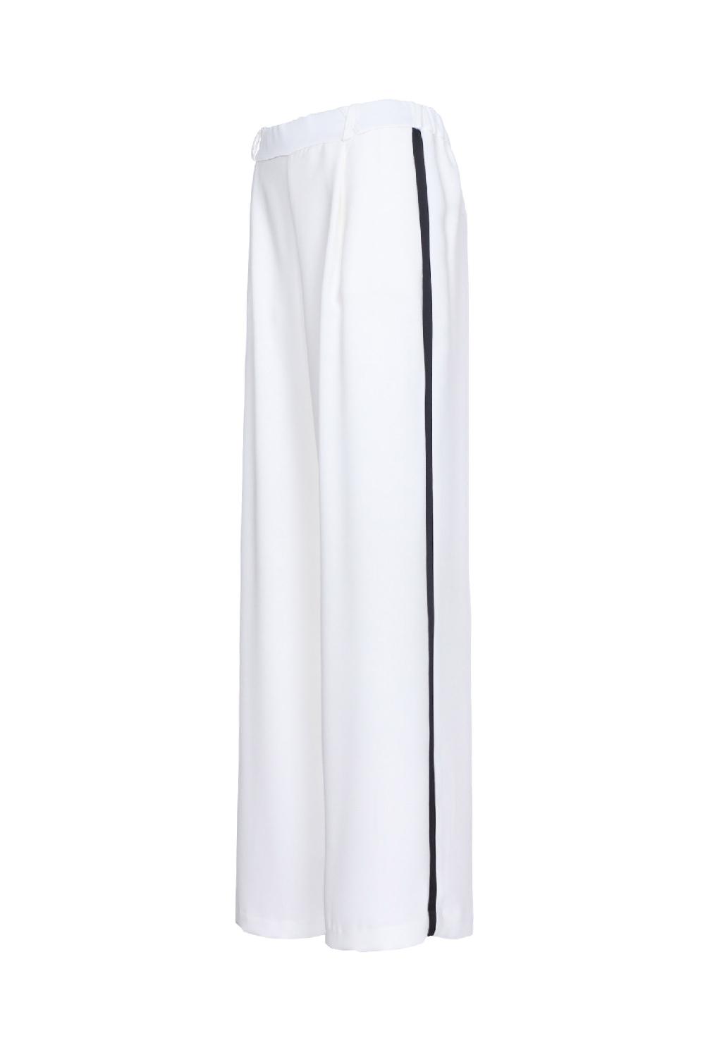 Soallure PANTALONE BOY CON BANDA LATERALE IN RASO SATIN Solo un giorno rimasto