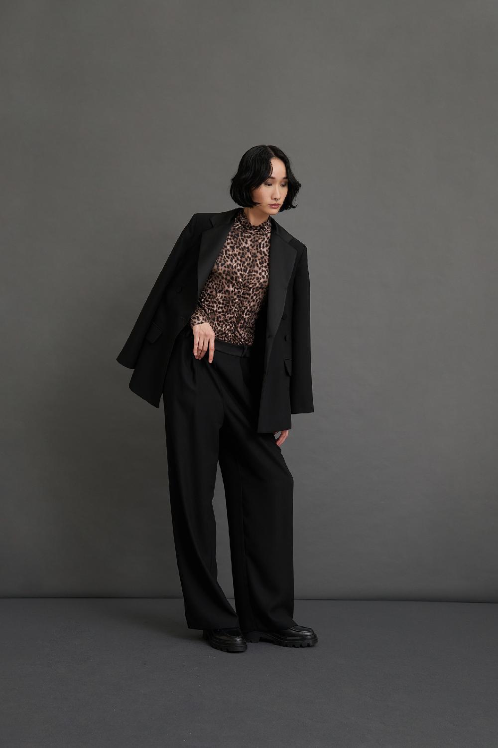 Soallure PANTALONE BOY CON BANDA LATERALE IN RASO SATIN Solo un giorno rimasto