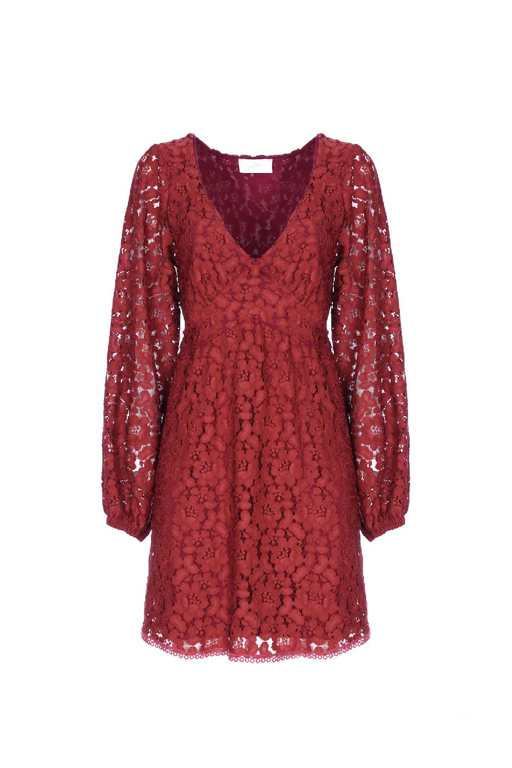 Soallure ABITO CORTO CON SCOLLO A V IN PIZZO 2025