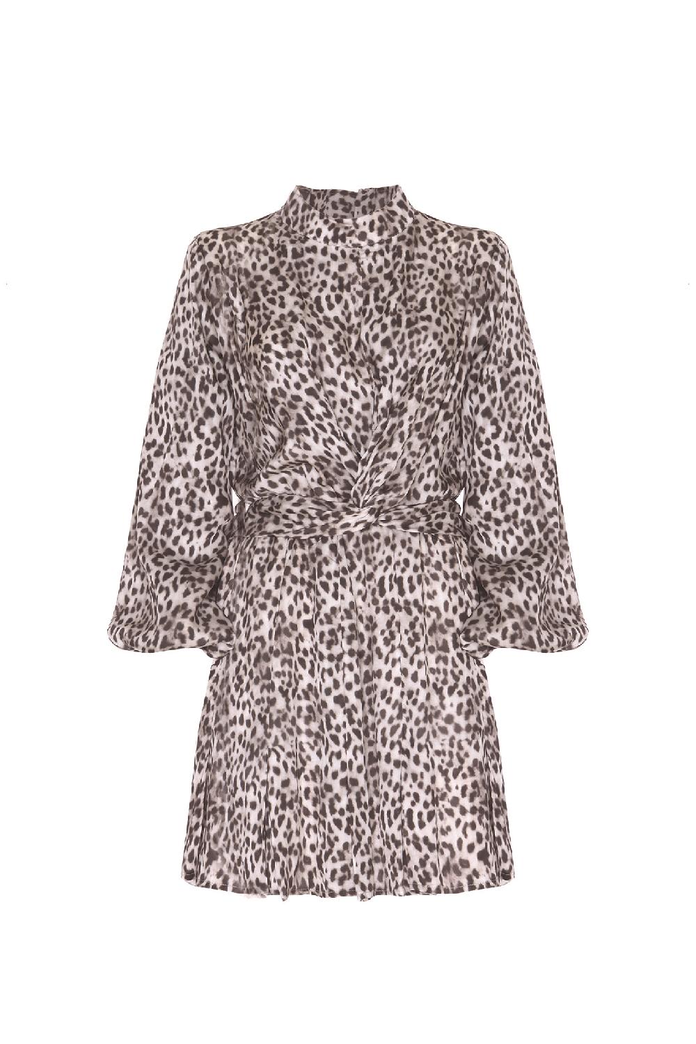 Soallure ABITO CORTO CON LUPETTO A FANTASIA LEOPARDATA Italy