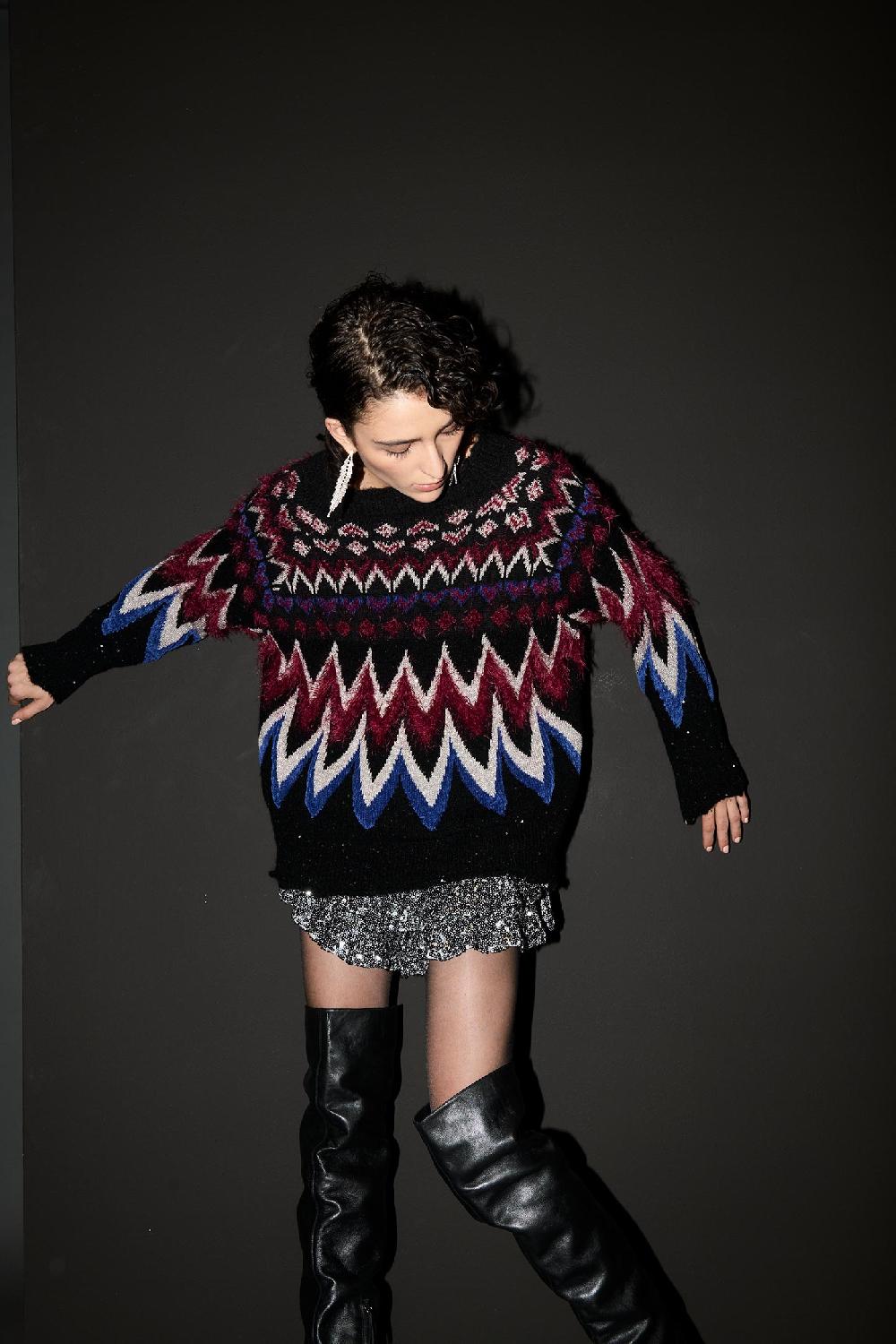 Soallure MAGLIA JACQUARD MULTICOLOR Soddisfazione Garantita