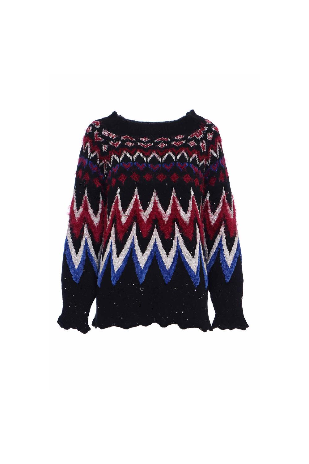 Soallure MAGLIA JACQUARD MULTICOLOR Soddisfazione Garantita