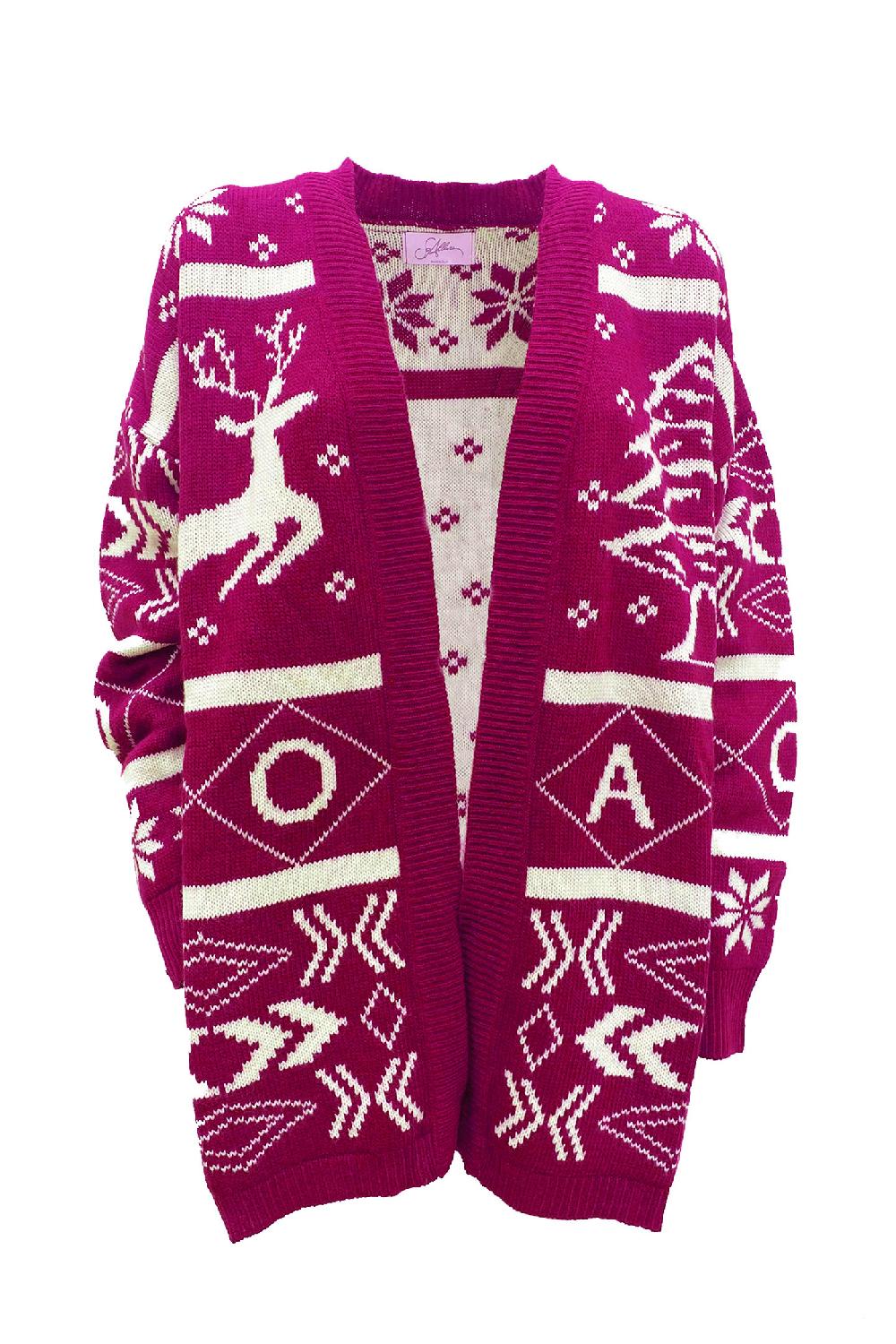 Soallure CARDIGAN CHRISTMAS TREE E RENNA Consegna Veloce