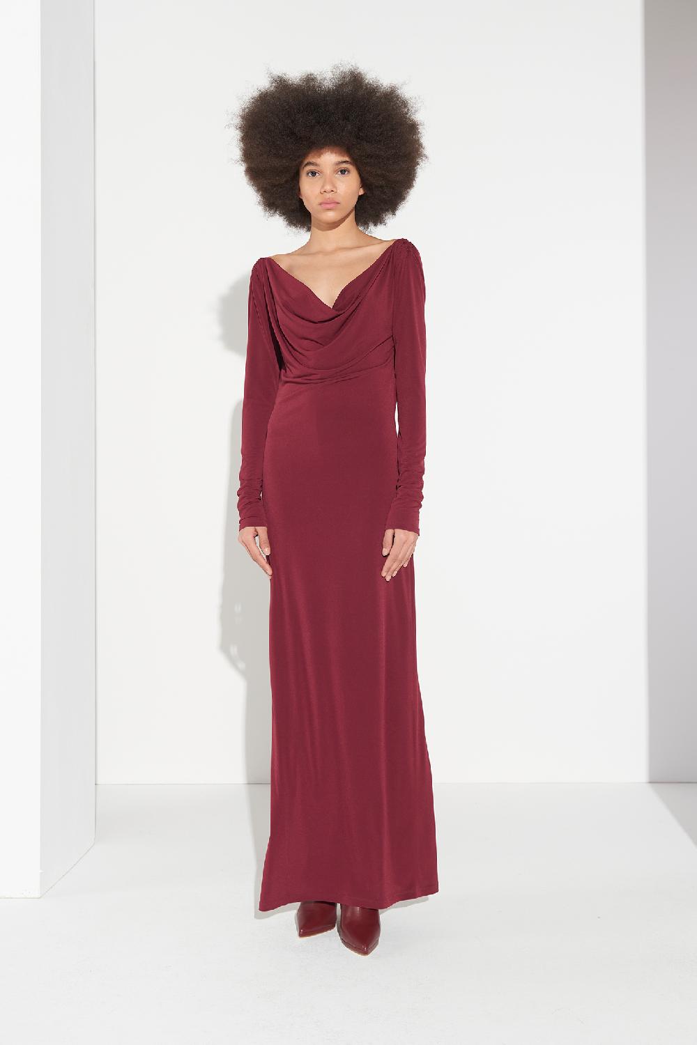 Soallure ABITO LUNGO CON SCOLLO DRAPPEGGIATO Comprare a buon mercato